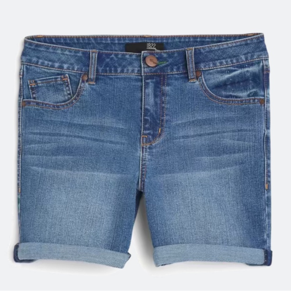 1822 DENIM Dalary Mid-rise Heritage Rolled Cuff Shorts Sz 10/30
